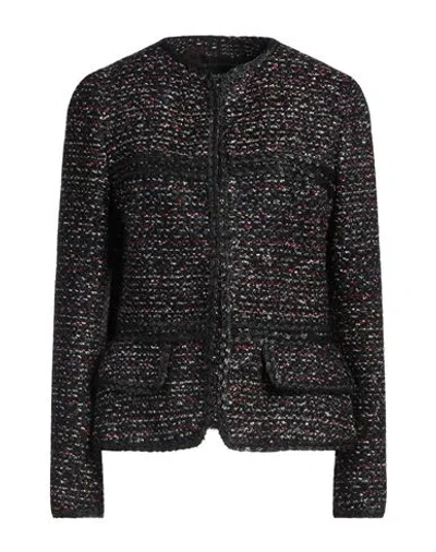 Giambattista Valli Woman Jacket Black Size 14 Acrylic, Polyester, Polyamide, Cotton