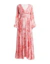 Giambattista Valli Woman Maxi Dress Coral Size 10 Silk, Polyester In Pink