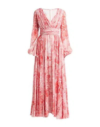 Giambattista Valli Woman Maxi Dress Coral Size 10 Silk, Polyester