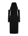 Giambattista Valli Twist Neck Knit Viscose Midi Dress In Black