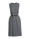 Giambattista Valli Woman Midi Dress Grey Size 8 Virgin Wool In Multi