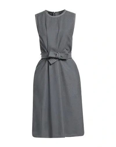 Giambattista Valli Woman Midi Dress Grey Size 8 Virgin Wool In Gray