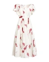 Giambattista Valli Woman Midi Dress Off White Size 6 Cotton In White