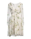 Giambattista Valli Twisted Floral Silk Georgette Minidress In Off White