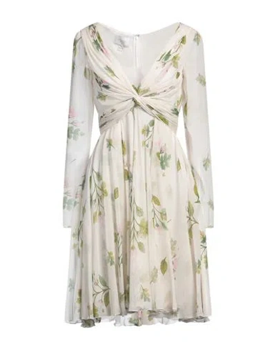 Giambattista Valli Twisted Floral Silk Georgette Minidress In Off White