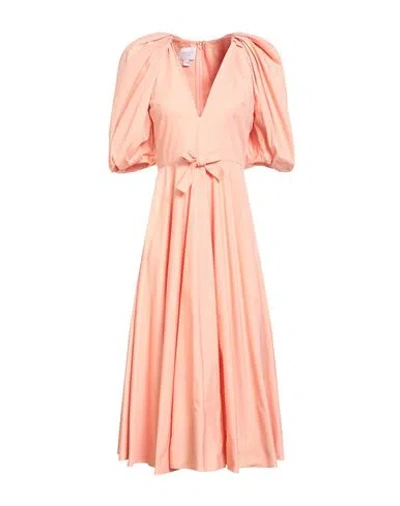Giambattista Valli Woman Midi Dress Salmon Pink Size 4 Cotton In Gold