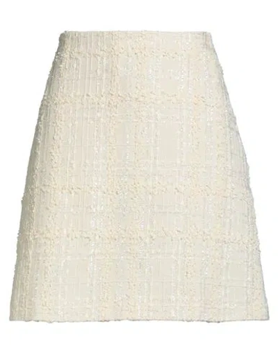 Giambattista Valli Woman Mini Skirt Cream Size 6 Cotton, Polyamide