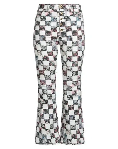 Giambattista Valli Woman Pants White Size 10 Cotton, Elastane In Multi