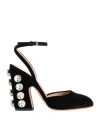Giambattista Valli Woman Pumps Black Size 8 Textile Fibers In Black