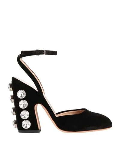 Giambattista Valli Woman Pumps Black Size 8 Textile Fibers