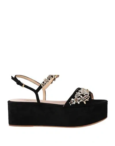 Giambattista Valli Woman Sandals Black Size 8 Leather