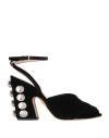 Giambattista Valli Woman Sandals Black Size 8 Textile Fibers In Black