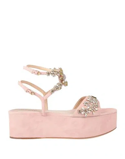 Giambattista Valli Woman Sandals Light Pink Size 8 Leather