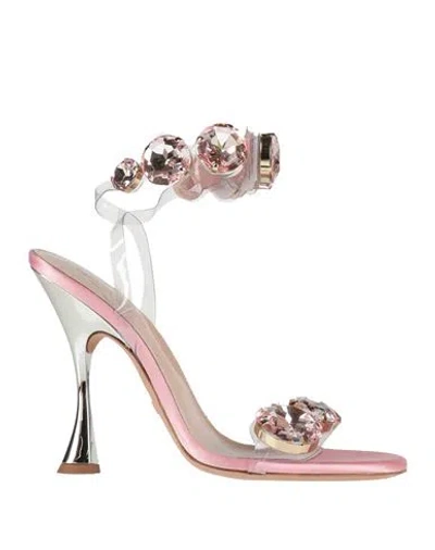 Giambattista Valli Woman Sandals Pink Size 10 Textile Fibers