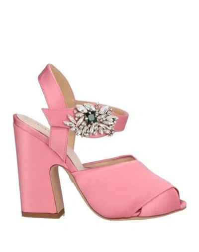 Giambattista Valli Woman Sandals Pink Size 8 Textile Fibers