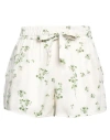 Giambattista Valli Clover-print Satin Shorts In White