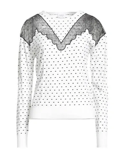 Giambattista Valli Woman Sweater White Size 4 Viscose, Polyester In Black