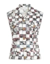 Giambattista Valli Woman Vest White Size 8 Cotton, Elastane In Multi