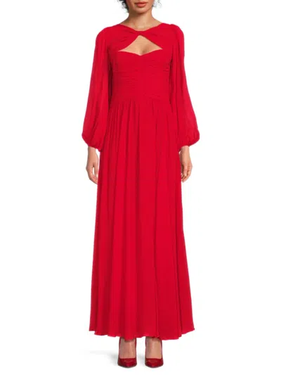 Giambattista Valli Twist-front Cutout Gown In Red