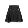 Giambattista Valli A-line Boucle Mini Skirt With Metallic Trim In Black