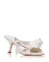 Giambattista Valli Bow Satin Sandal In Ivory