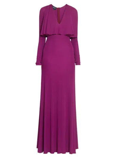 Giambattista Valli Women's Cape Overlay Maxi Dress In Purple