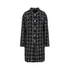 Giambattista Valli Checked Bouclé Coat In Black