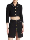Giambattista Valli Women's Cropped Boucle Jacket In Black