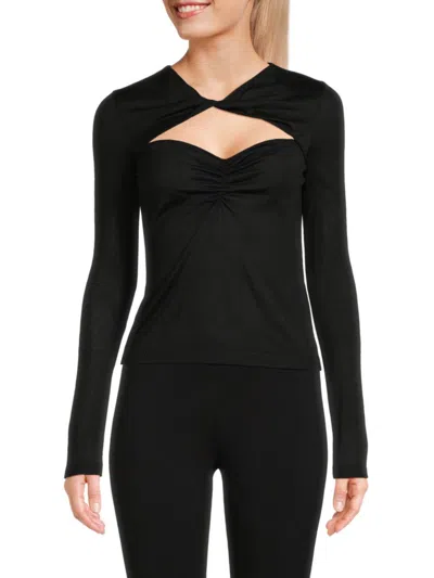 Giambattista Valli Women's Cut Out Cashmere & Silk Blend Top In Black