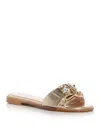 Giambattista Valli Women's Embellished Slide Sandals In Gold/crystal