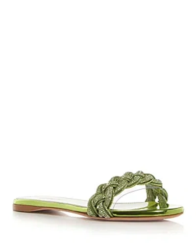 Giambattista Valli Women's Embellished Slide Sandals In Green