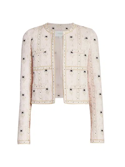 Giambattista Valli Women's Embroidered Cotton-blend Jacket In Rose Gold