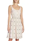 Giambattista Valli Embroidered Silk Mini Dress In Beige