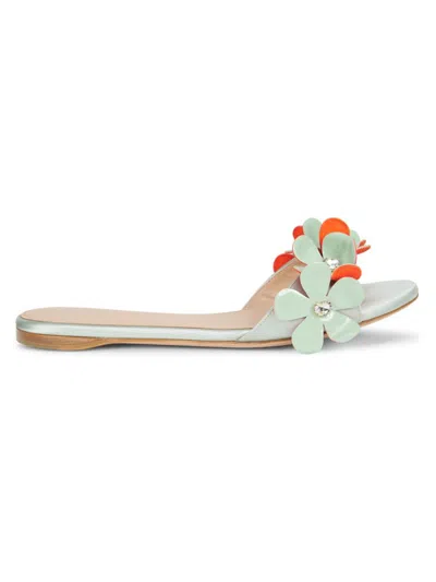Giambattista Valli Women's Floral Appliqué Sandals In Multi
