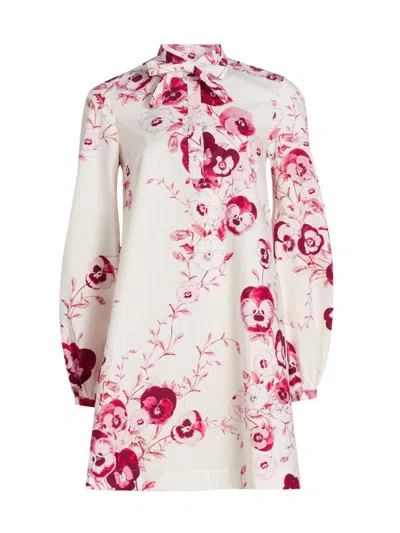 Giambattista Valli Women's Floral Cotton Poplin A-line Minidress In Pink