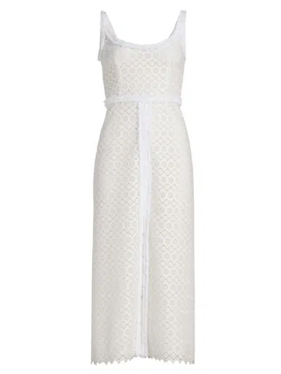 Giambattista Valli Women's Floral Macramé Midi-dress In White