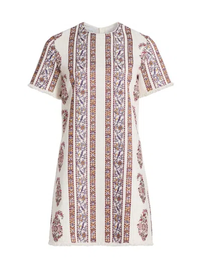 Giambattista Valli Women's Floral-striped Bouclé Minidress In Multi