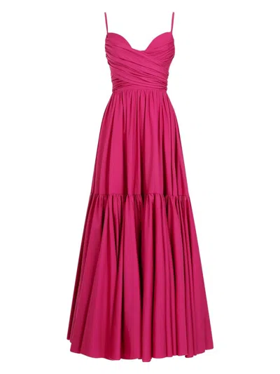 Giambattista Valli Women's Gathered Detail Flared Maxi Dress In Pink & Purple