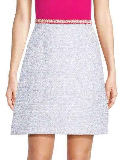 Giambattista Valli Women's Heathered A Line Mini Skirt In White