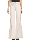 Giambattista Valli Women's High Rise Pleated Flare Jeans In White