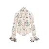 Giambattista Valli Floral-print Silk Blouse In Nude & Neutrals
