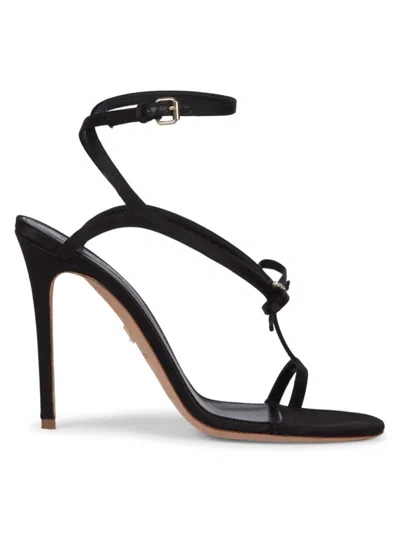 Giambattista Valli 90mm Bow-embellished Satin Sandals In Black