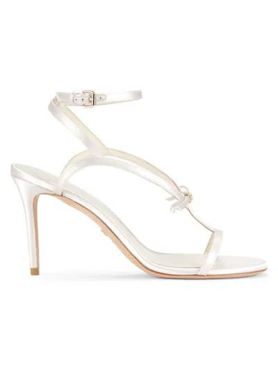 Giambattista Valli Women's Silk Satin Sandals In Ivory