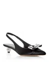 Giambattista Valli Women's Slingback Pointed Toe Bow Heels In Black/silver