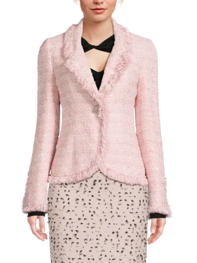 Giambattista Valli Women's Tweed Sequin Short Length Blazer In Multi