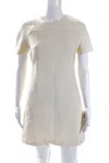 Giambattista Valli Womens Cream Wool Crew Neck Short Sleeve Shift Dress In White