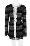 Giambattista Valli Womens Nwt All Over Embroidered Mini Dress Black In Black