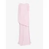 Giambattista Valli Womens Pale Rose Draped Shoulder Crepe Maxi Dress In Pink