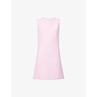 Giambattista Valli Womens Round-neck Sleeveless Metallic-tweed Mini Dress Quartz Rose