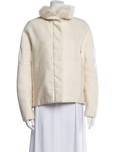 Pre-owned Giambattista Valli Wool Fur Jacket In Neutral